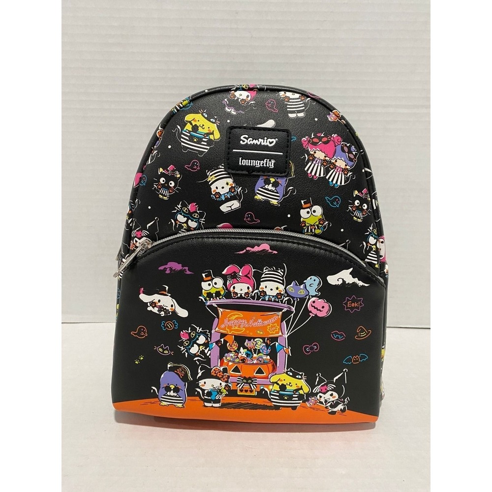 Loungefly Mini Backpack Sanrio Halloween Characters All Over Print Black